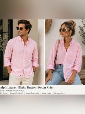 Ralph Lauren Pink Blake Button-Down Shirt – Men’s L